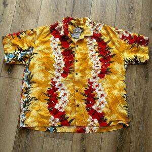Steve & Barry’s Mens Floral Classic Hawaiian Shirt XXL FLAW